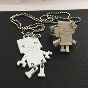 Cute Robot Ring & Necklace Set